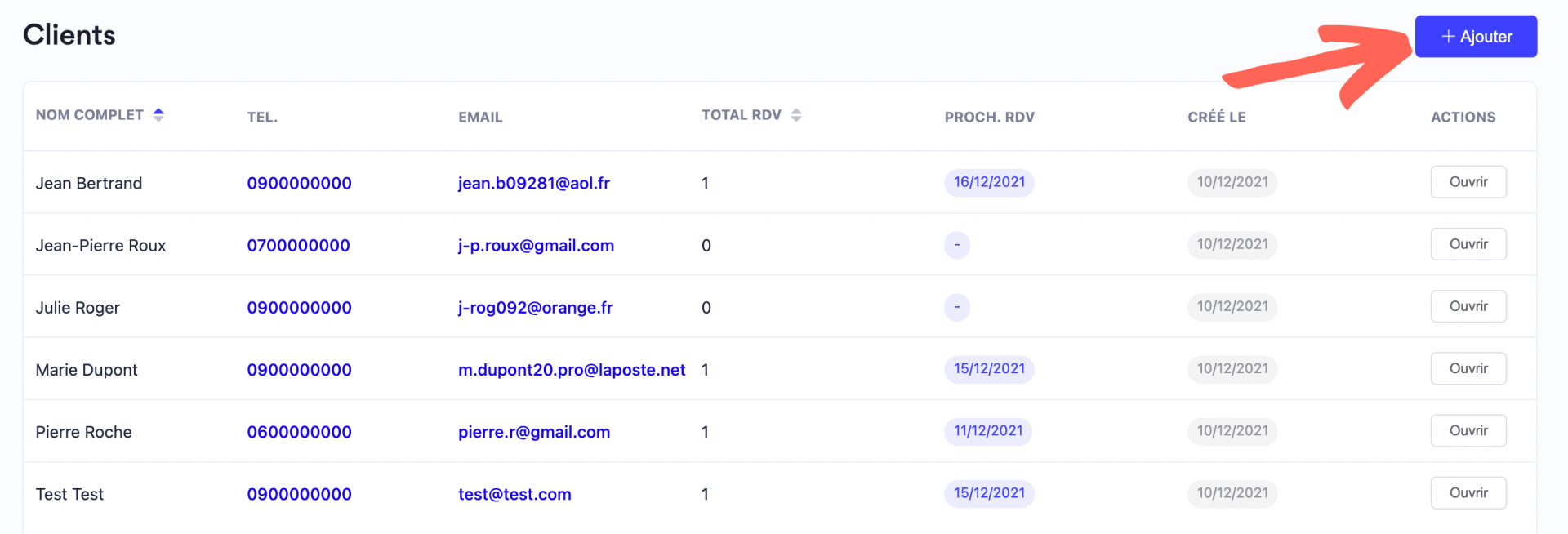 Ajouter un client sur le logiciel de prise de rendez-vous en ligne