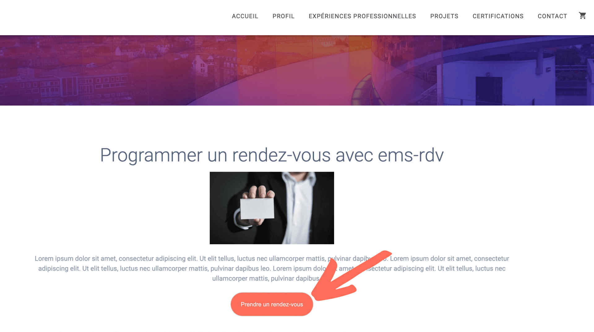 Bouton prendre rendez-vous sur site Wordpress