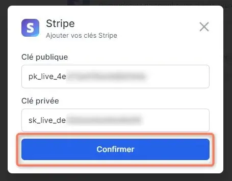 Intégration Clé API Stripe dans Madate