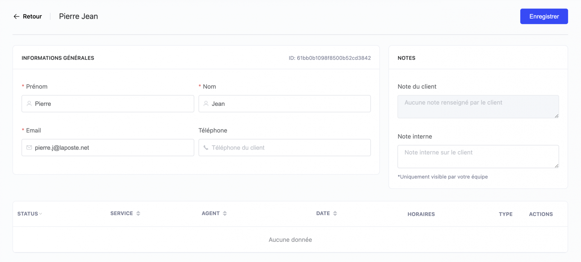 Profil client logiciel de prise de rendez-vous en ligne