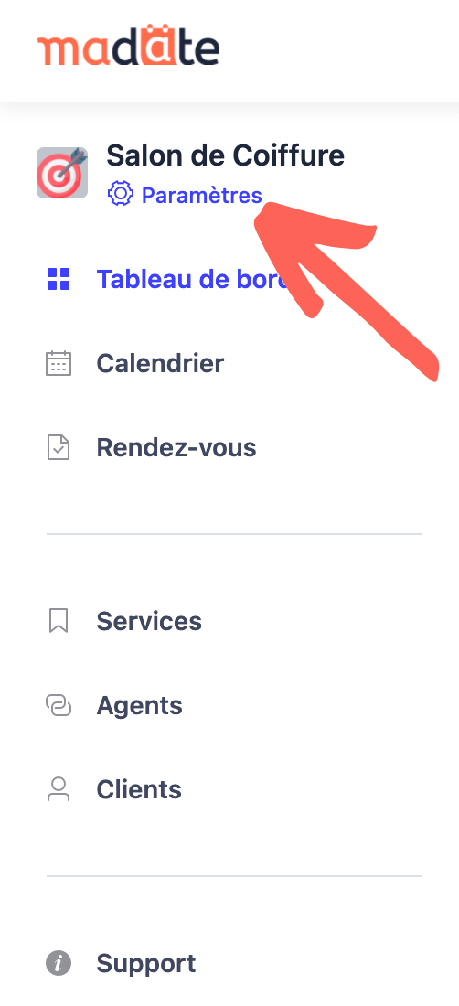 Paramètres Madate